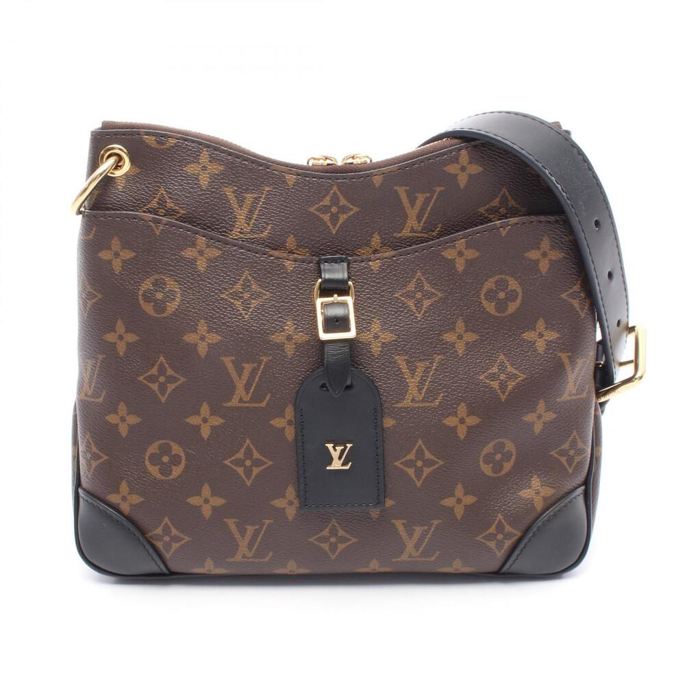 Louis Vuitton Odeon NM Noir Black Shoulder Bag Brown Black